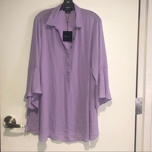 Michel Studio Collection Purple Blouse SZ 22